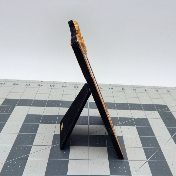 Silvestri Handcrafted Picture Frame 3-1/2 x 5 In Bow Black Gold Trim Easel Stand - Picture 3 of 7